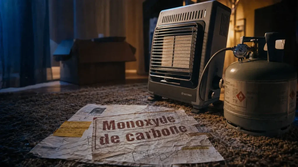 Chauffage gaz bouteille intérieur danger : risques monoxyde de carbone
