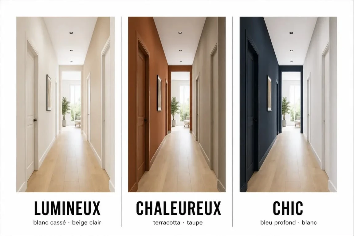 Couleur peinture pour couloir : inspirations d’ambiance lumineuse, chaleureuse et chic