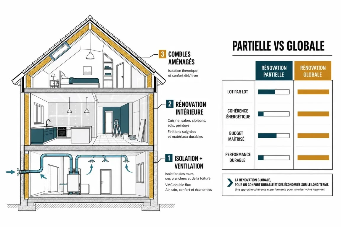 Rénovation maison : illustration des priorités et des types de travaux