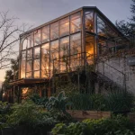 Maison serre avec double peau et potager, condensation sur vitrages