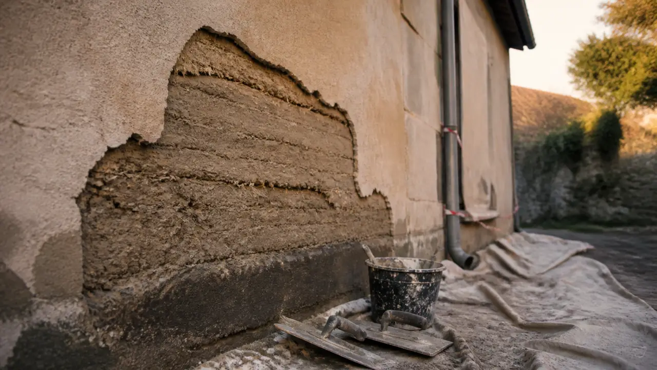 Rénovation maison pisé : humidité et enduit chaux à traiter avec précaution