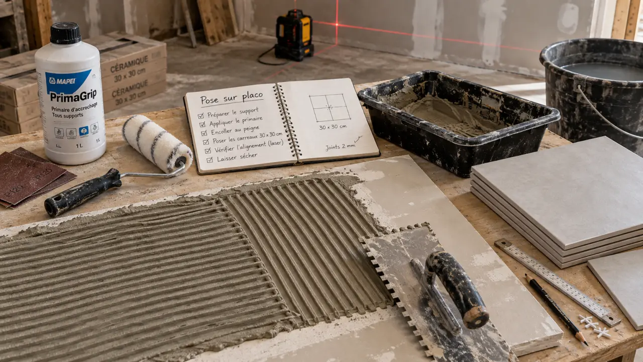 Carrelage sur placo : préparation et pose sans fissures