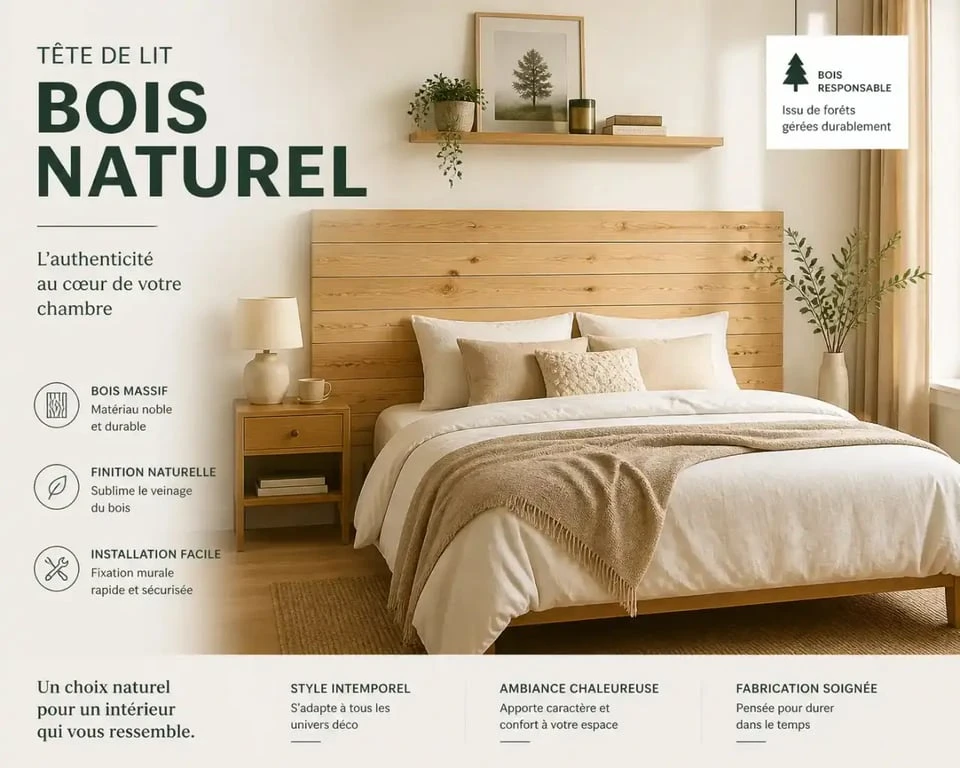 Tête de lit bois diy en voliges horizontales pour une ambiance chaleureuse