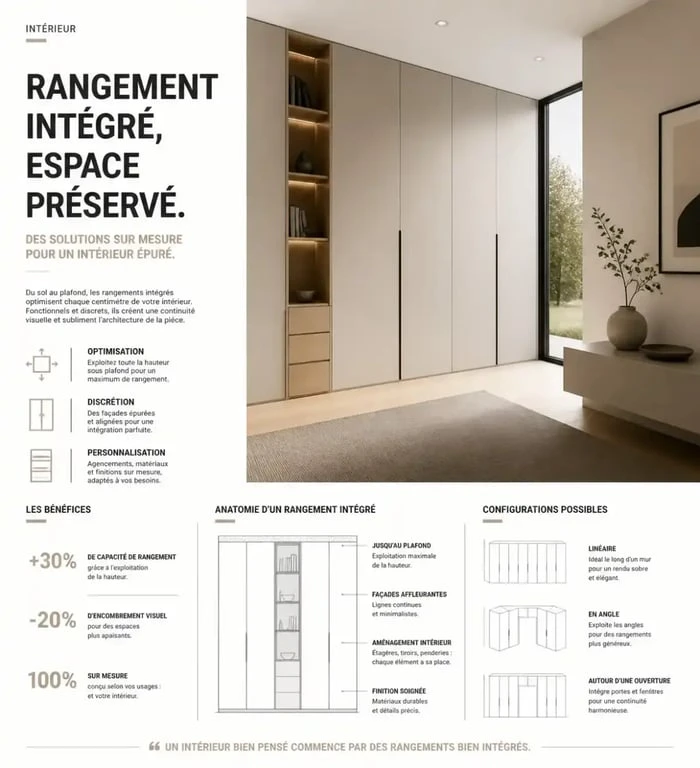 Exemple de rangement vertical optimisé pour gagner de l'espace dans un petit intérieur.
