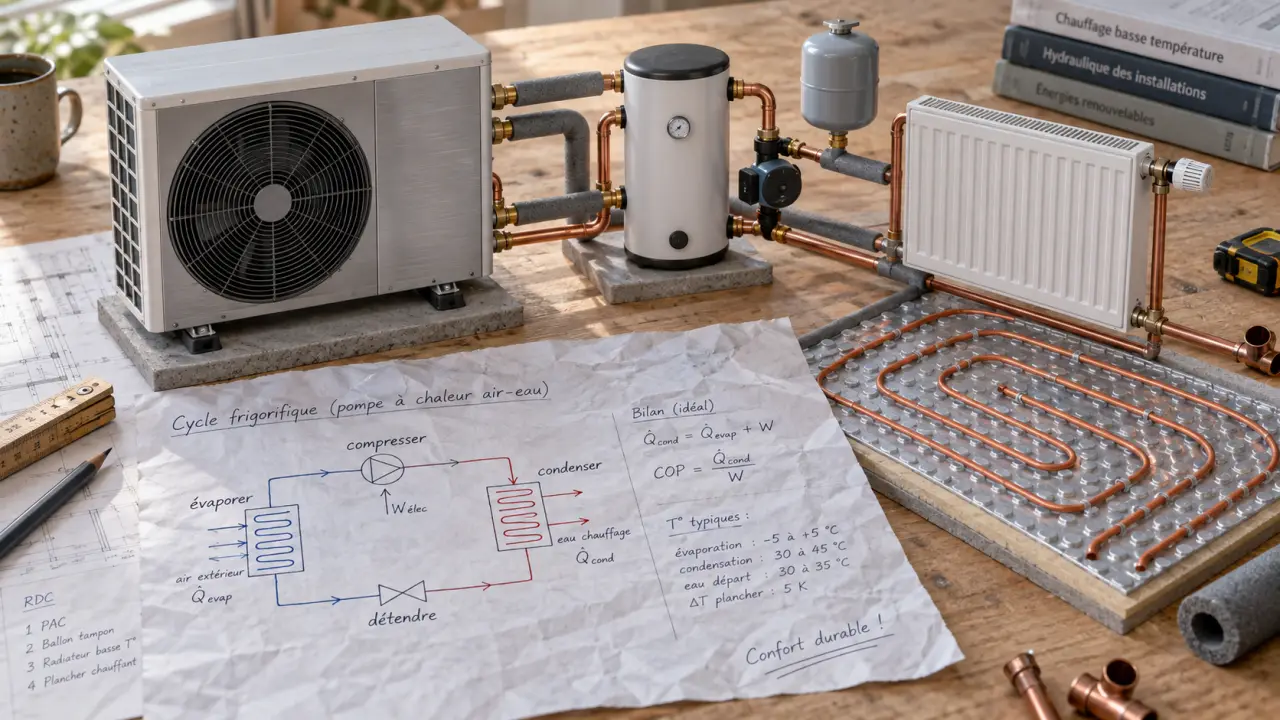 Pompe à chaleur air eau fonctionnement : chauffe radiateurs via calories air extérieur