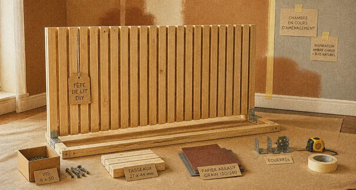 tete de lit bois diy en bois, atelier déco