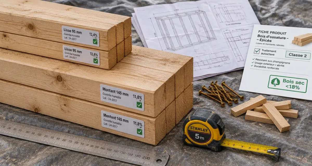 Bois pour ossature bois séché sous 18% d’humidité
