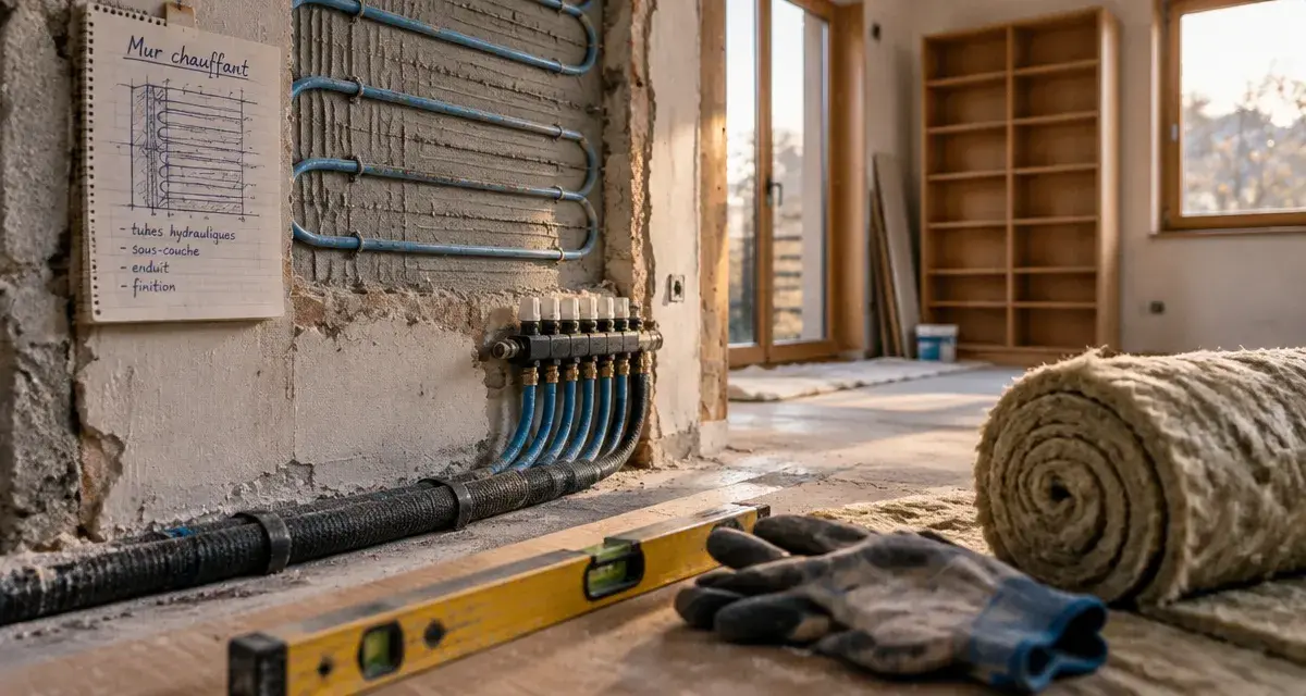 Chauffage par le mur : tubes au mur et risque de réglage trop chaud pour la pompe à chaleur