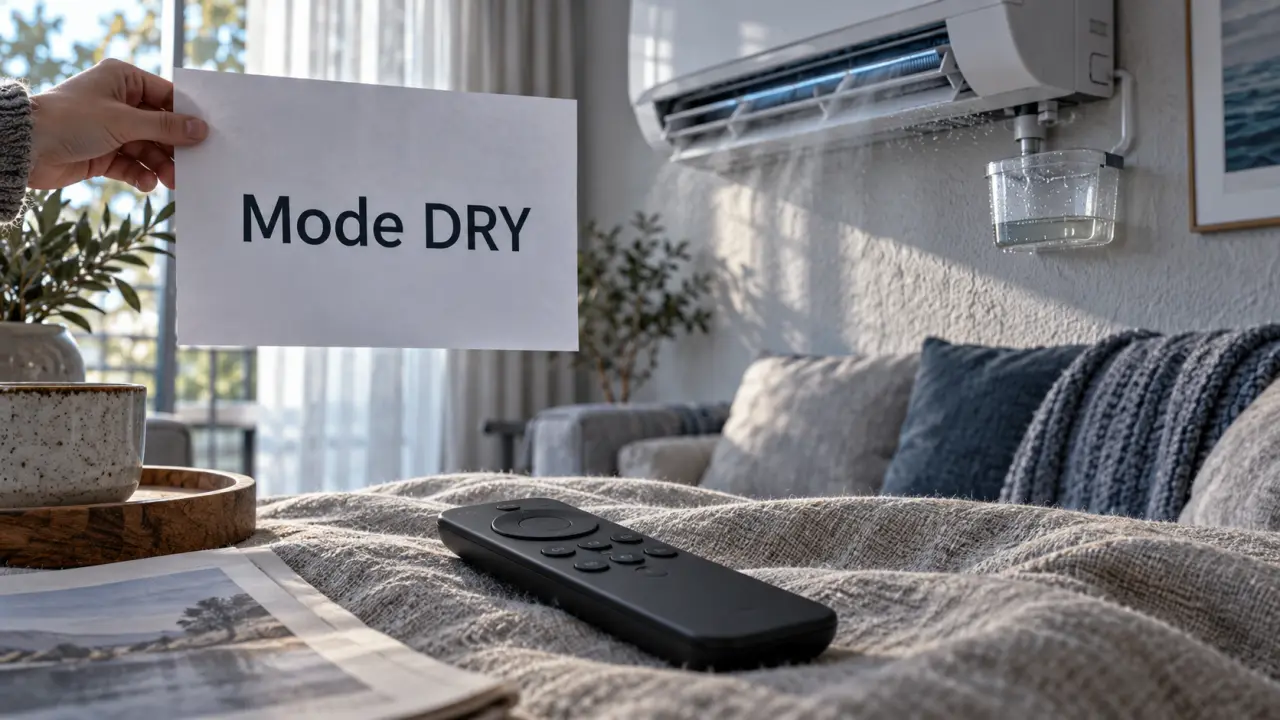 dry mode climatiseur : air moins moite, condensation visible
