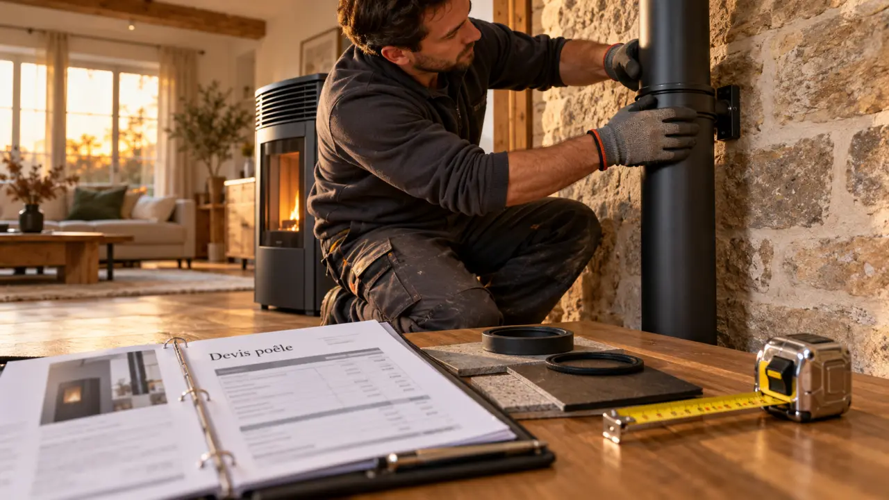 Prix installation poele a granule : tubage acier du conduit