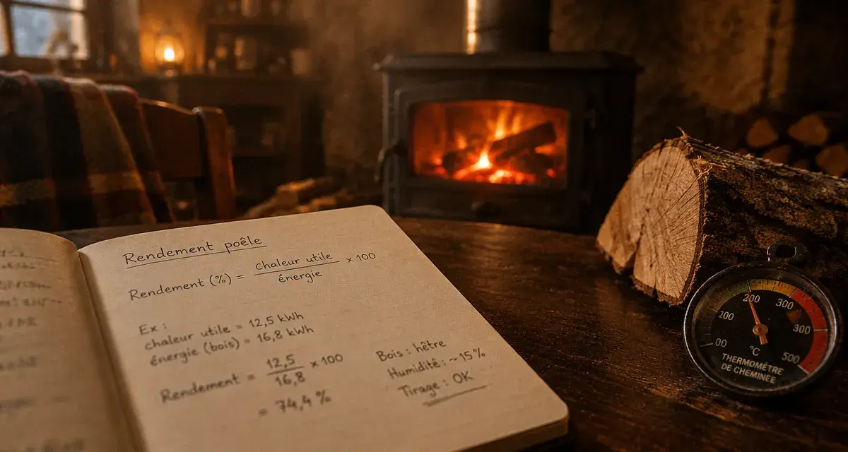 Rendement poele a bois : calcul chaleur utile vs énergie